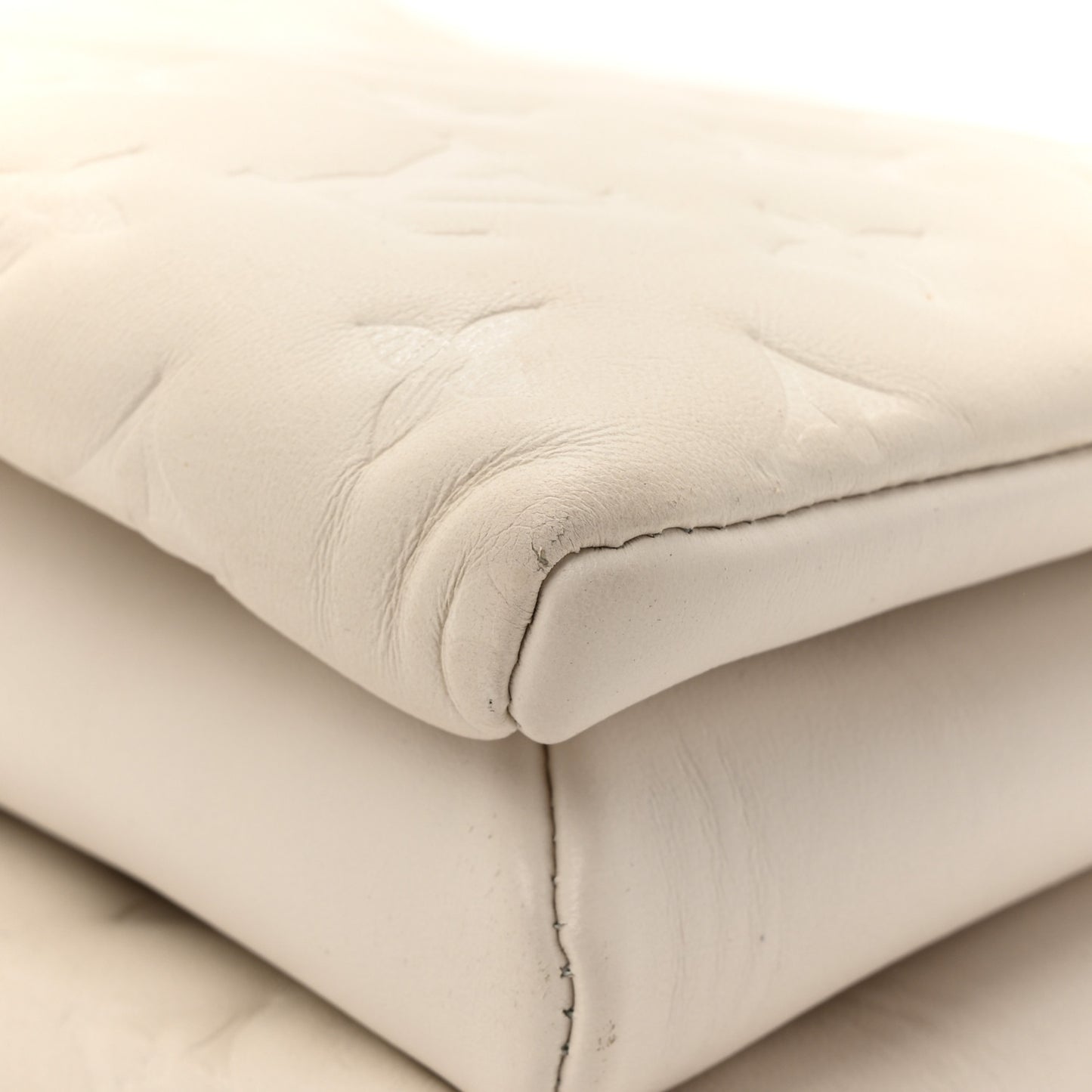 Lambskin Embossed Monogram Coussin PM Beige Cream