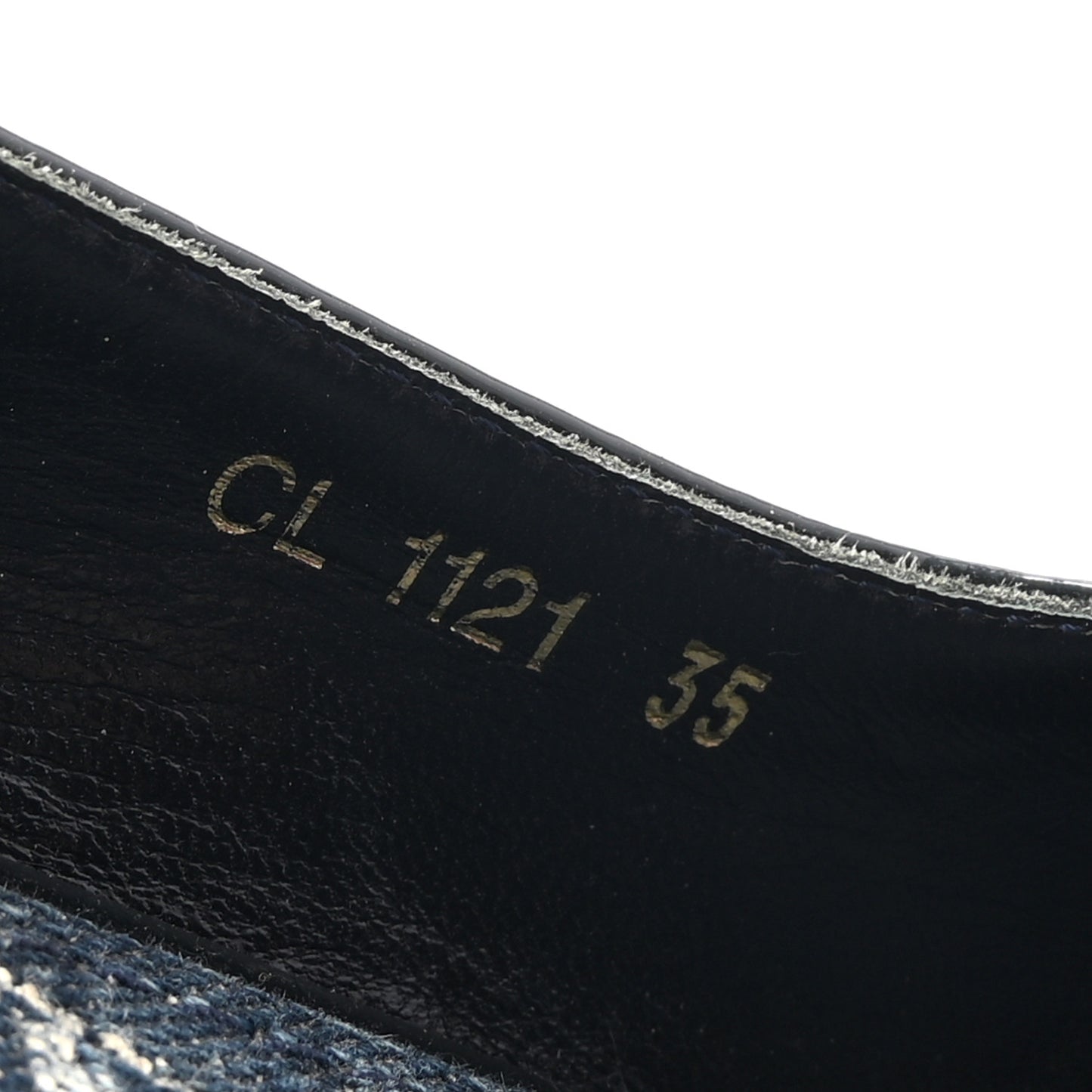 Denim Patent Espadrille Wedges 35 Blue