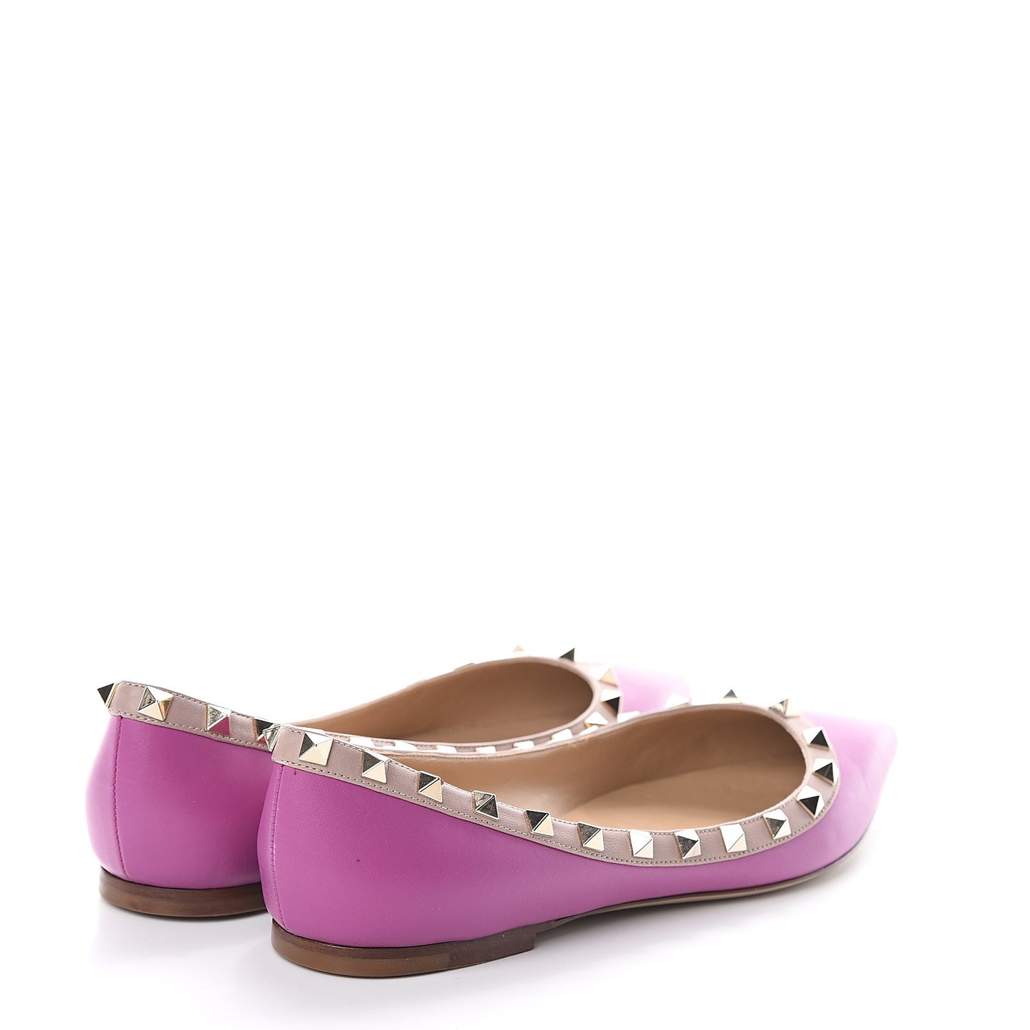 Nappa Rockstud Ballerina Flats 38 Purple Violet Poudre
