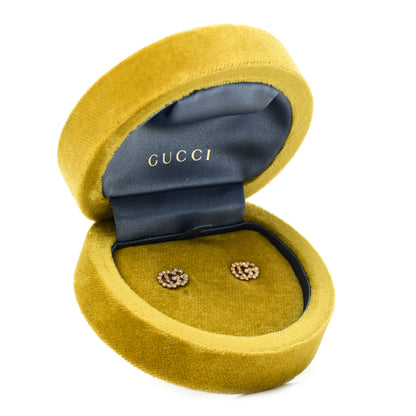 Gucci 18K Yellow Gold Diamond Running G Earrings 6 of 6