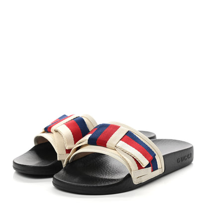 Gucci Satin Web Sylvie Bow Slide Sandals 35 White 3 of 7