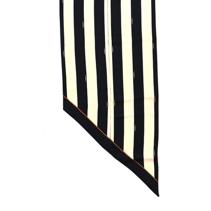 Fendi Silk Wrappy Striped Scarf Black White 3 of 4