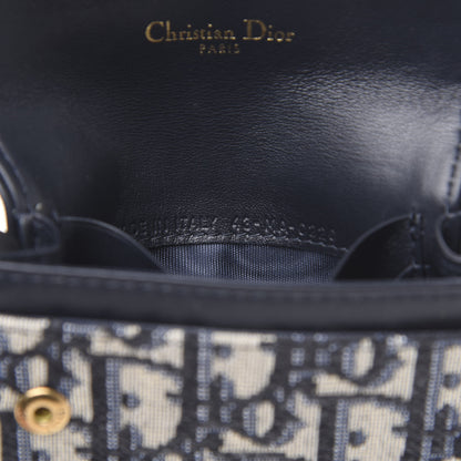 Christian Dior Oblique Saddle Card Holder Blue 7 of 8