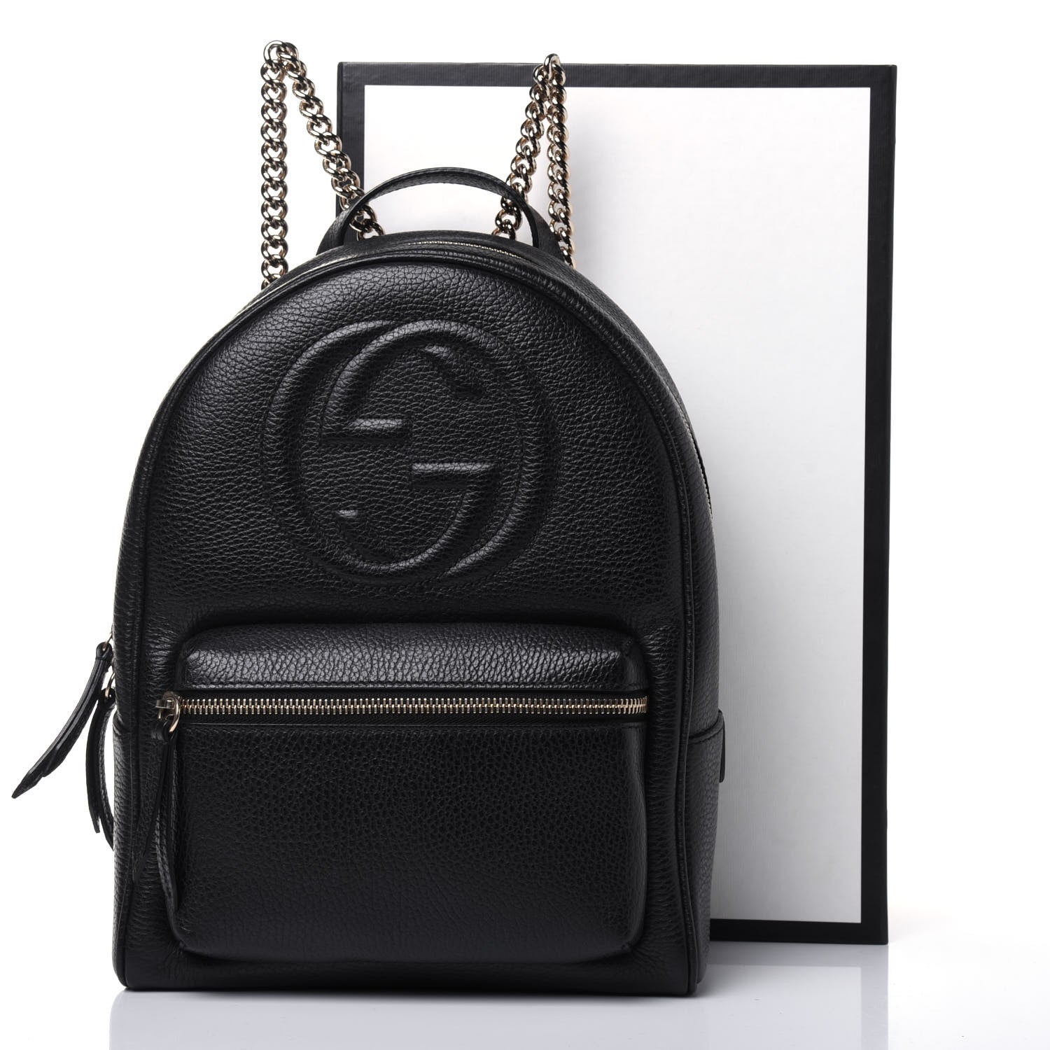 Gucci Pebbled Calfskin Soho Chain Backpack Black 12 of 12
