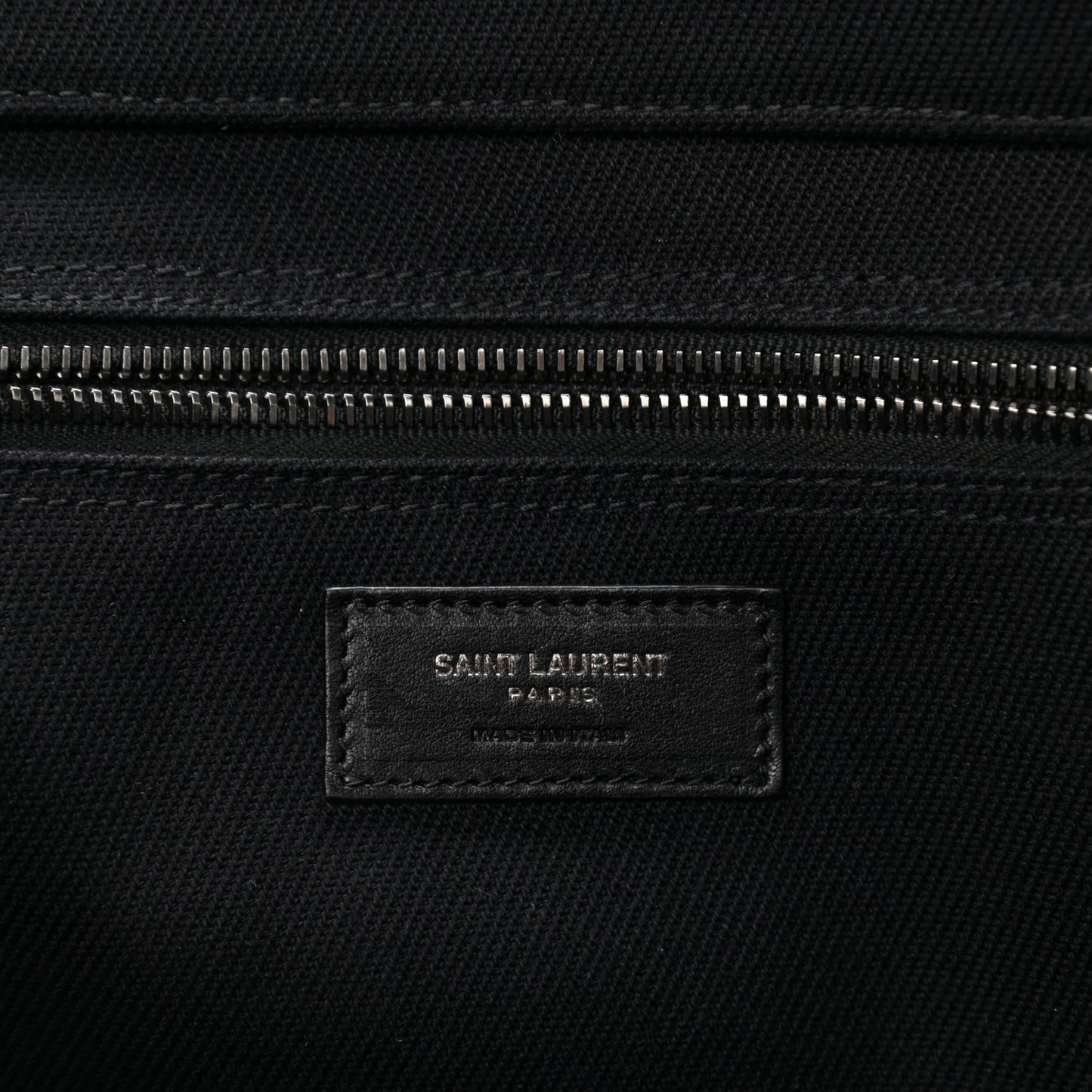 Linen Calfskin Rive Gauche Tote Black