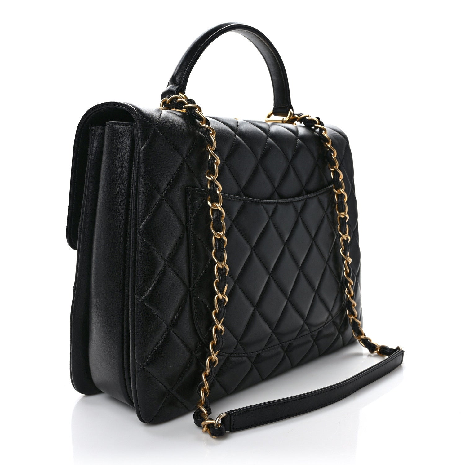 Chanel Lambskin Quilted Large Trendy CC Dual Handle Flap Bag Black 3 of 9