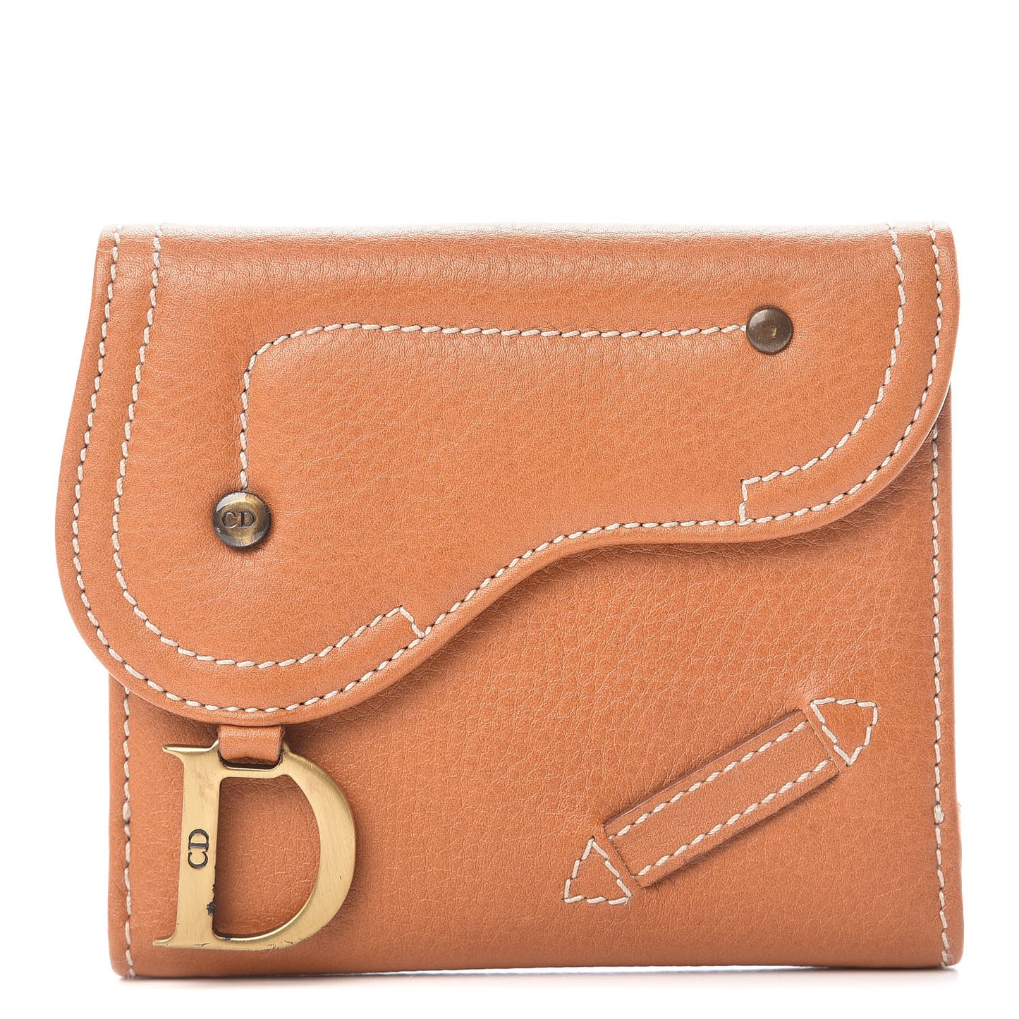 Calfskin Saddle Wallet Light Brown