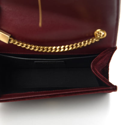 Saint Laurent Velvet Small Classic Monogram Kate Tassel Satchel Burgundy 5 of 10