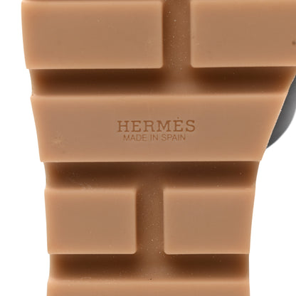 Hermes Calfskin Cork Eze 30 Sandals 36 Black 6 of 9