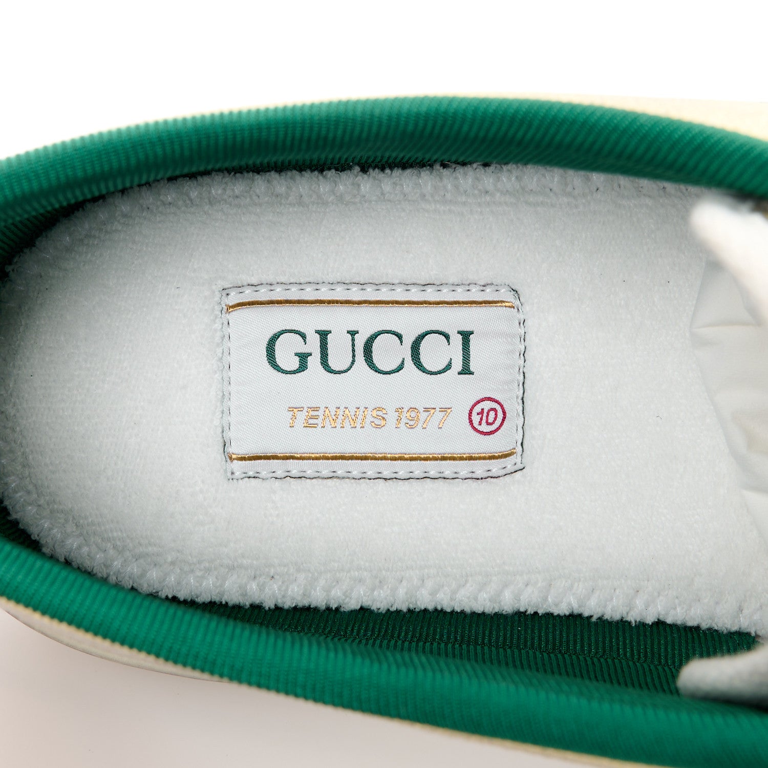 Gucci Old Tennis Tweed Web Mens 1977 Tennis Sneakers 10 Burro Mystic White 7 of 8