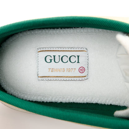 Gucci Old Tennis Tweed Web Mens 1977 Tennis Sneakers 10 Burro Mystic White 7 of 8