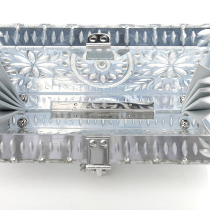 Dolce & Gabbana Crystal Embellished Plexiglass Dolce Box Clutch Silver 5 of 9