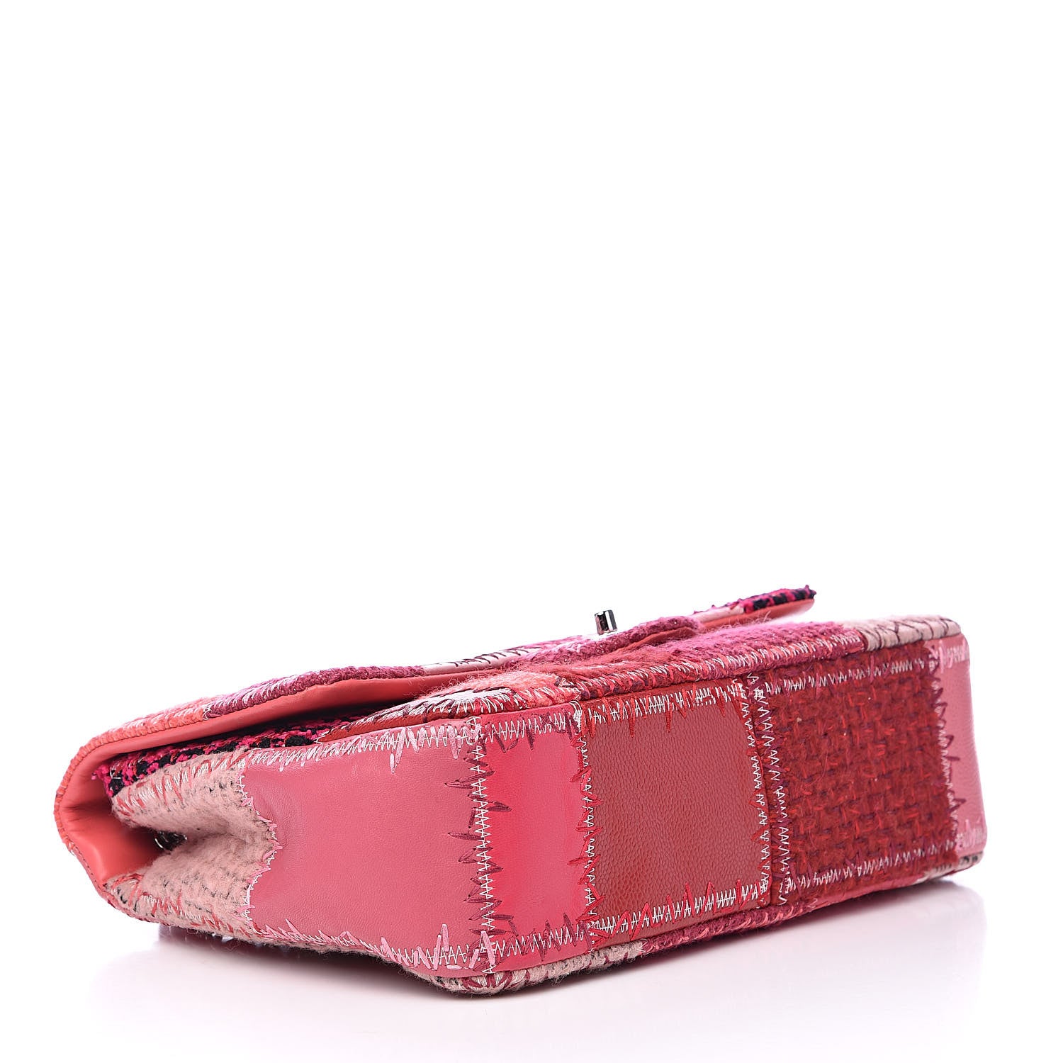 Chanel Tweed Patchwork Jumbo Single Flap Pink 4 of 12