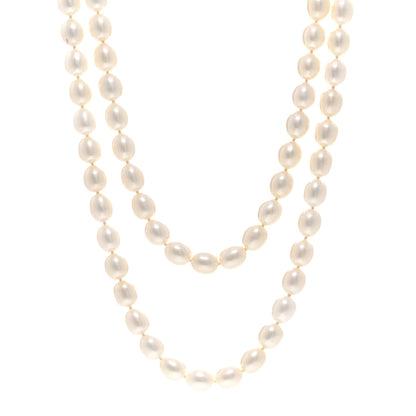 Tiffany Sterling Silver Pearl Strand Open Heart Toggle Necklace 1 of 4