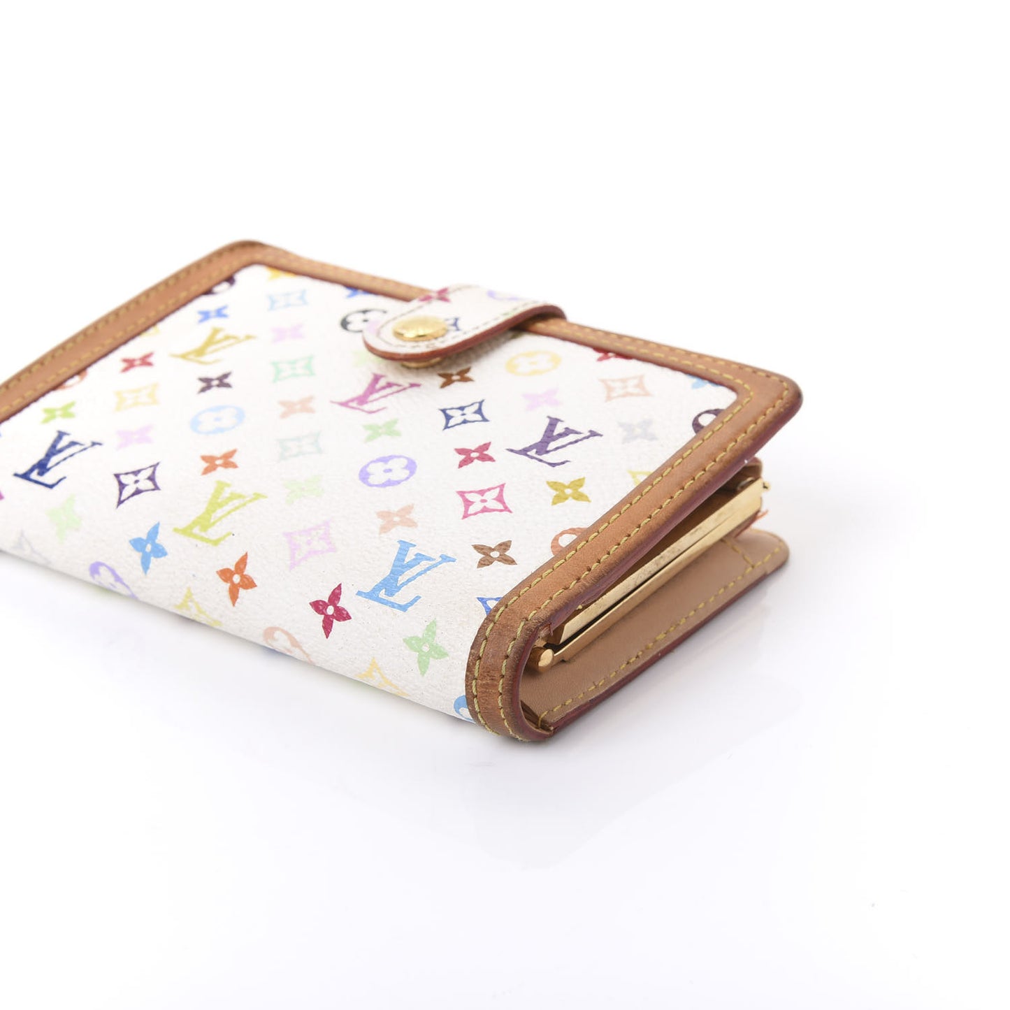 Monogram Multicolor French Purse Wallet White