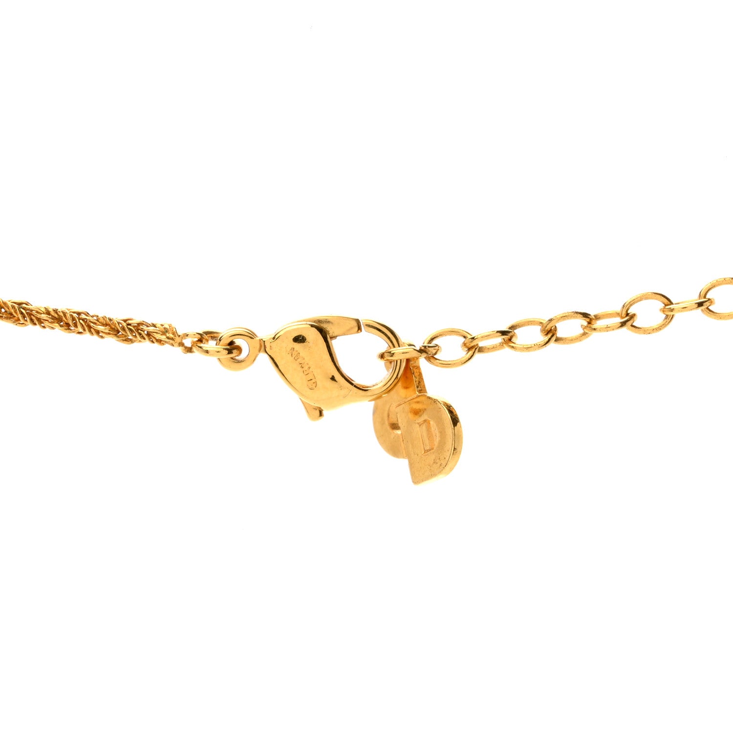 Christian Dior Metal Shell Necklace Gold 4 of 4