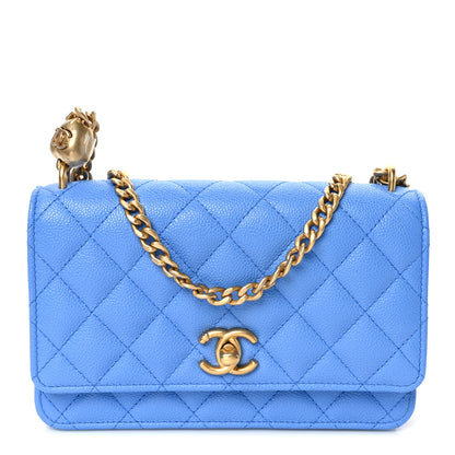 Chanel Caviar Quilted Sweetheart Wallet On Chain WOC Blue 1 of 11