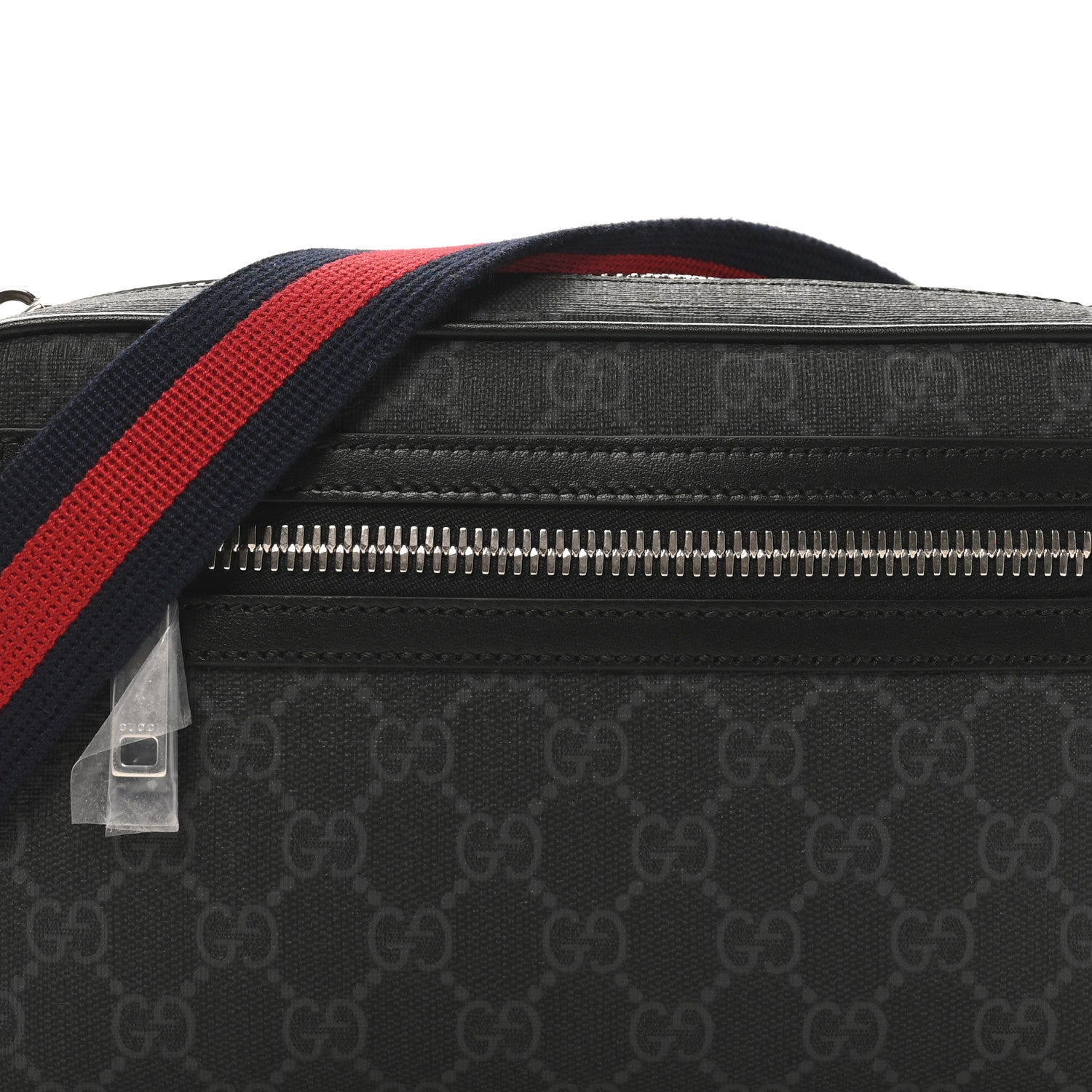 Gucci Soft GG Supreme Monogram Web Belt Bag Black Grey 7 of 9
