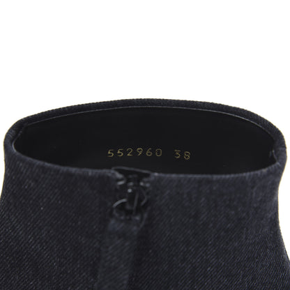 Balenciaga Denim BB Pointy Toe Ankle Booties 38 Black Vintage 7 of 8