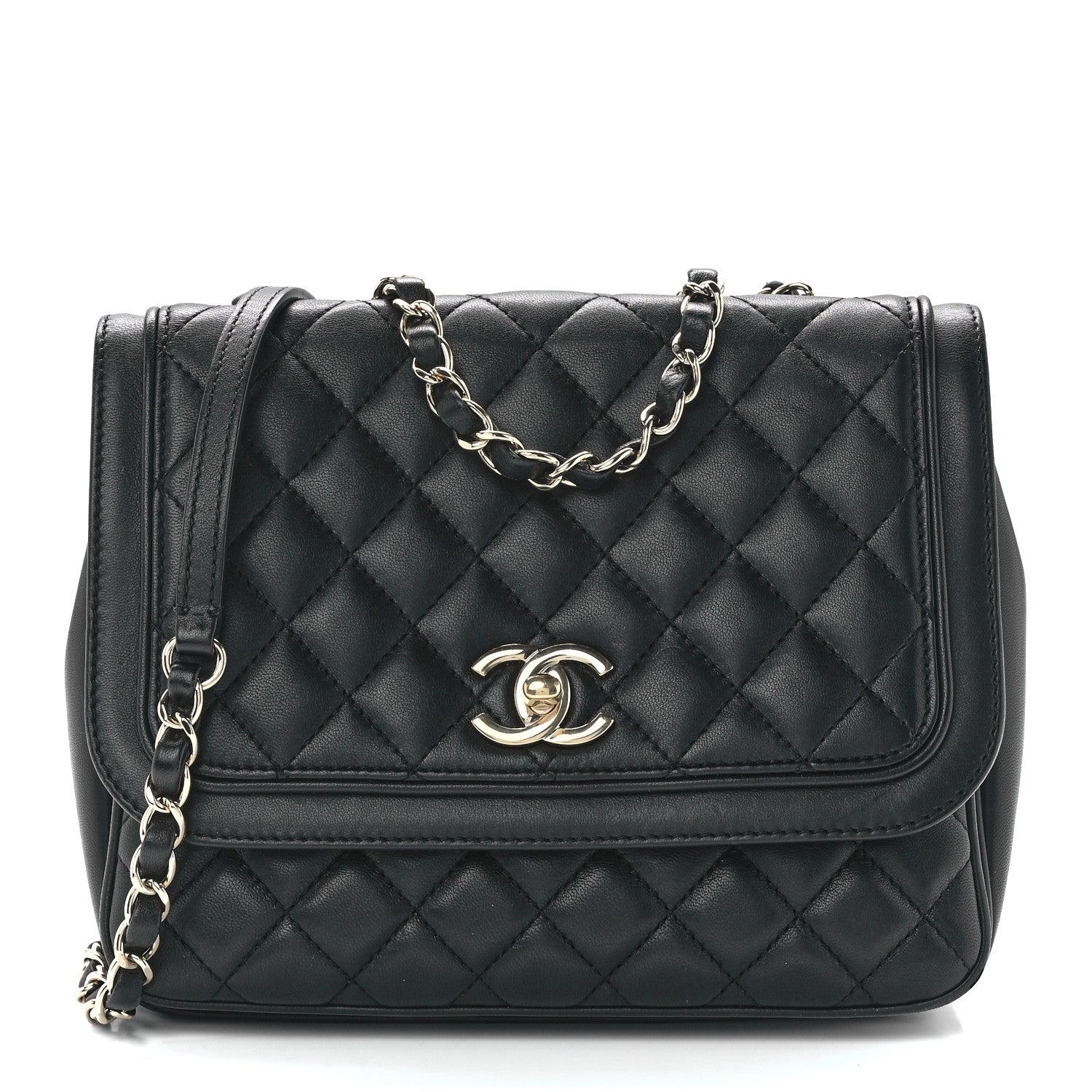 Chanel Lambskin Quilted Medium Lovely Day Flap Black 1 of 13