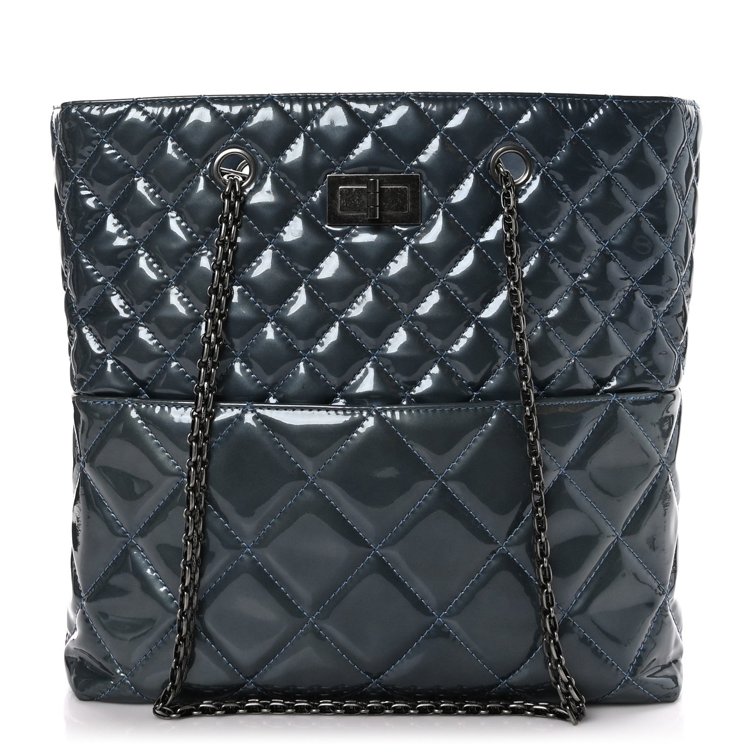 Chanel Metallic Aged Calfskin Quilted Reissue 2.55 Tote Bronze 1 of 11