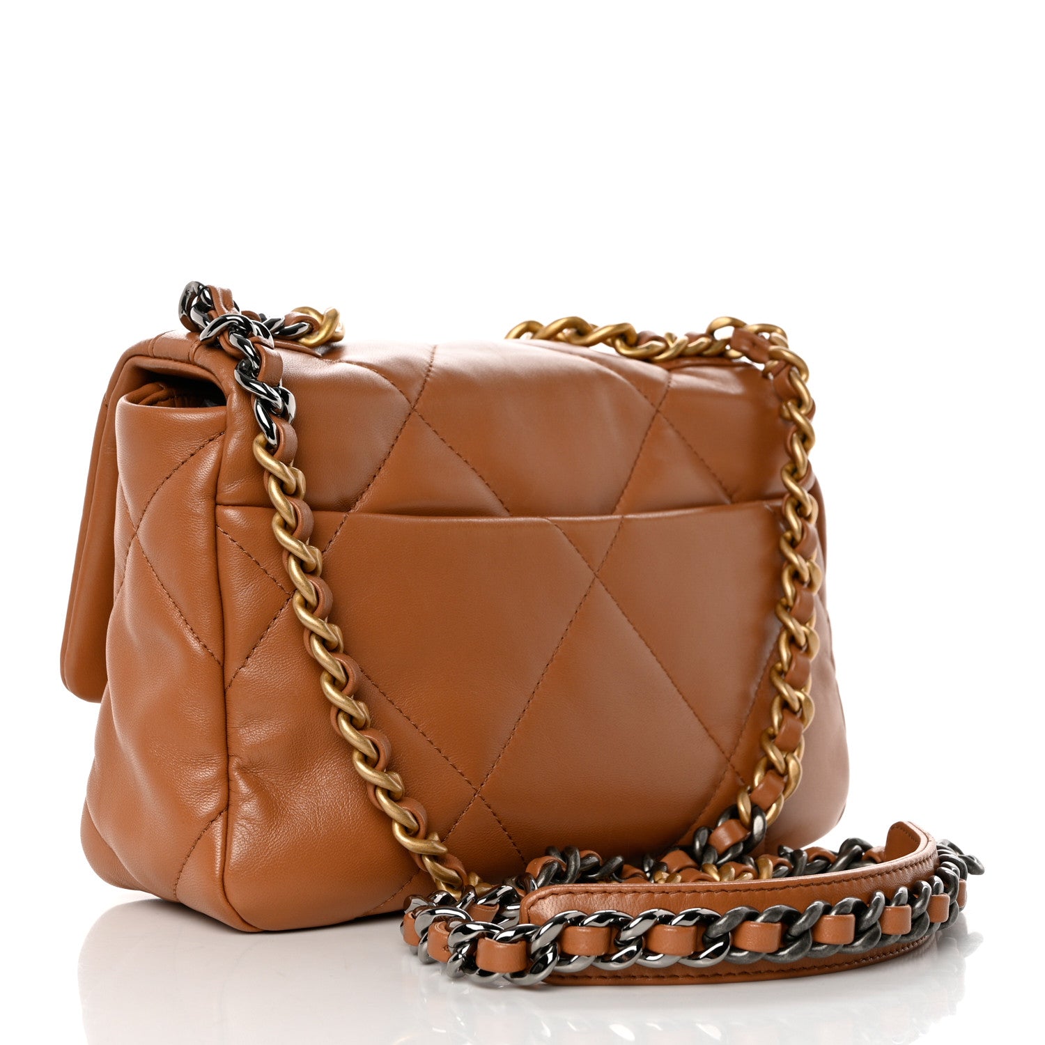 Chanel Lambskin Quilted Medium Chanel 19 Flap Brown 3 of 10