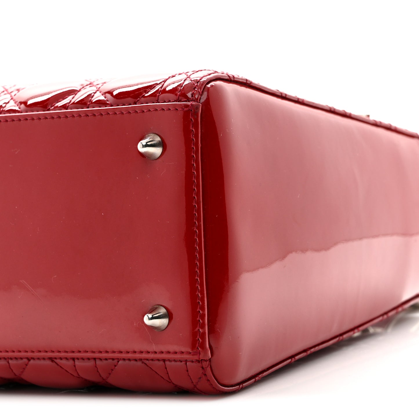Patent Cannage Medium Lady Dior Burgundy Red