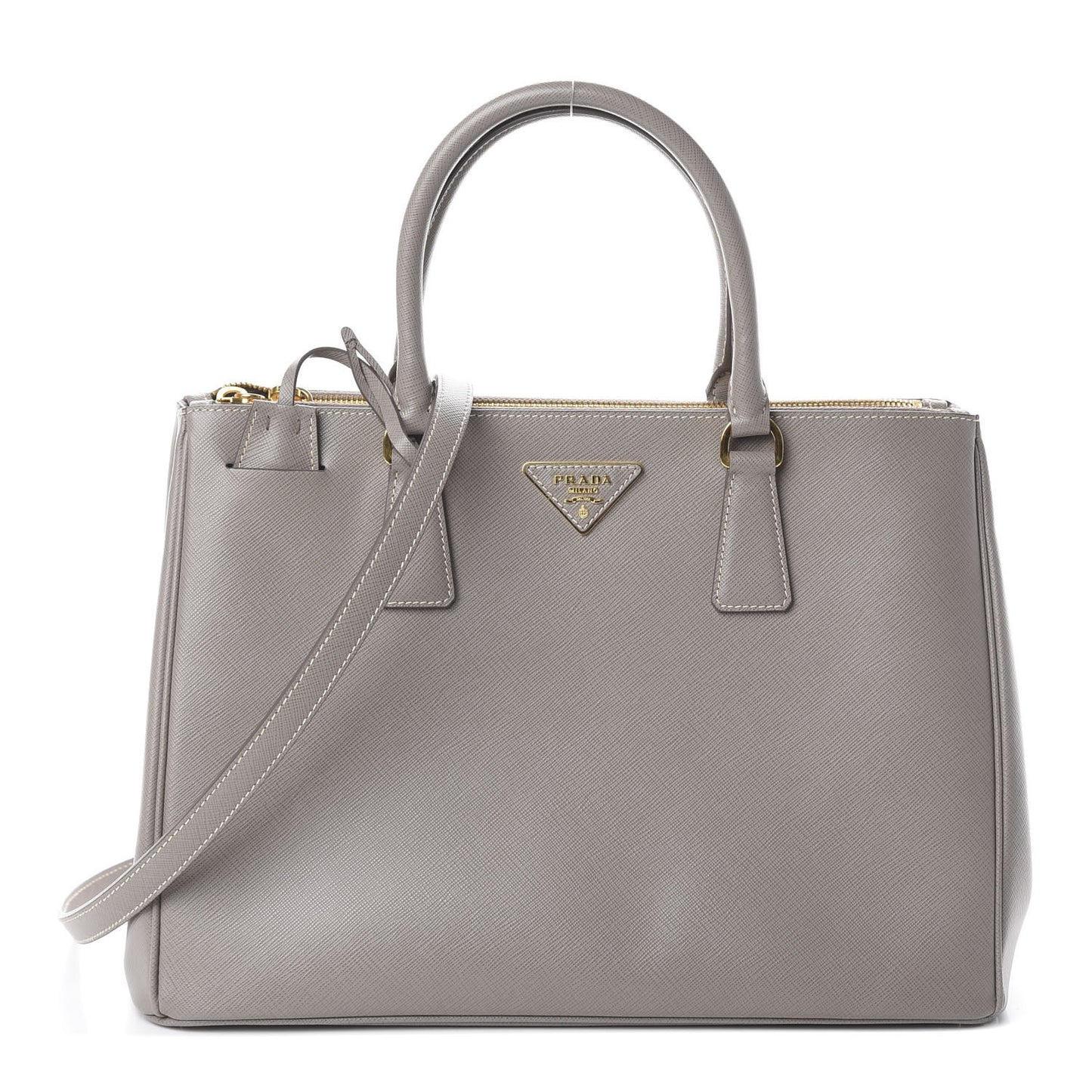 Saffiano Medium Galleria Double Zip Tote Argilla