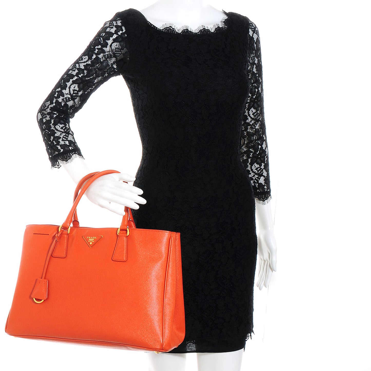 Saffiano Lux Large Tote Papaya