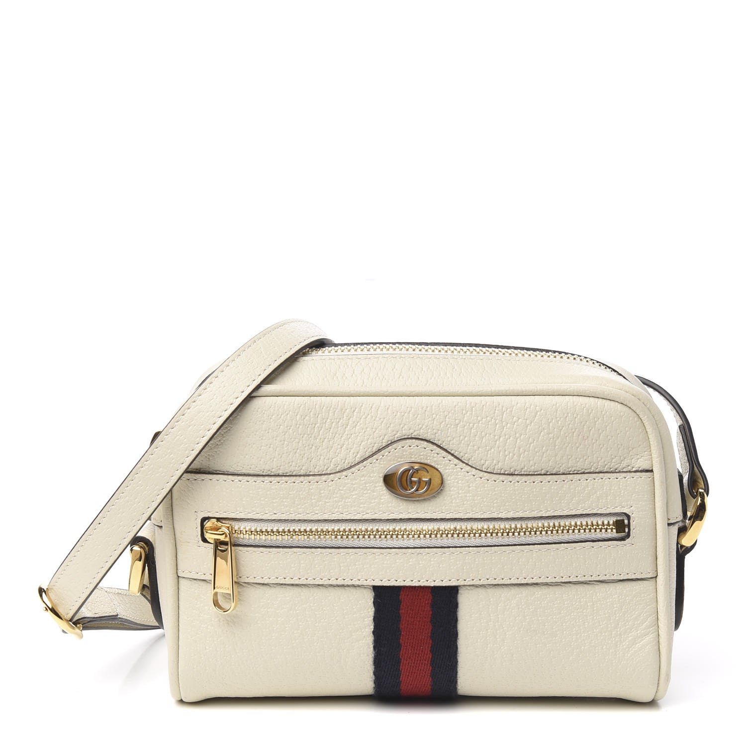 Gucci Textured Dollar Calfskin Web Mini Ophidia Shoulder Bag Mystic White 1 of 9