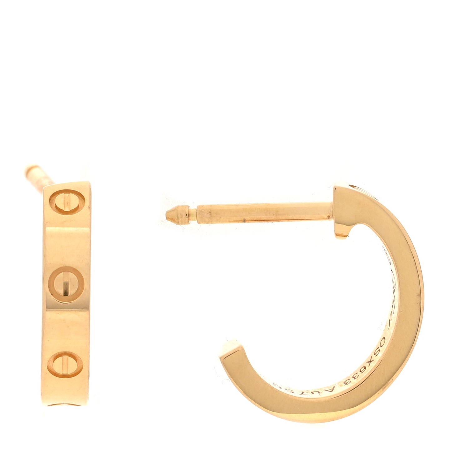 18K Yellow Gold Small LOVE Hoop Earrings