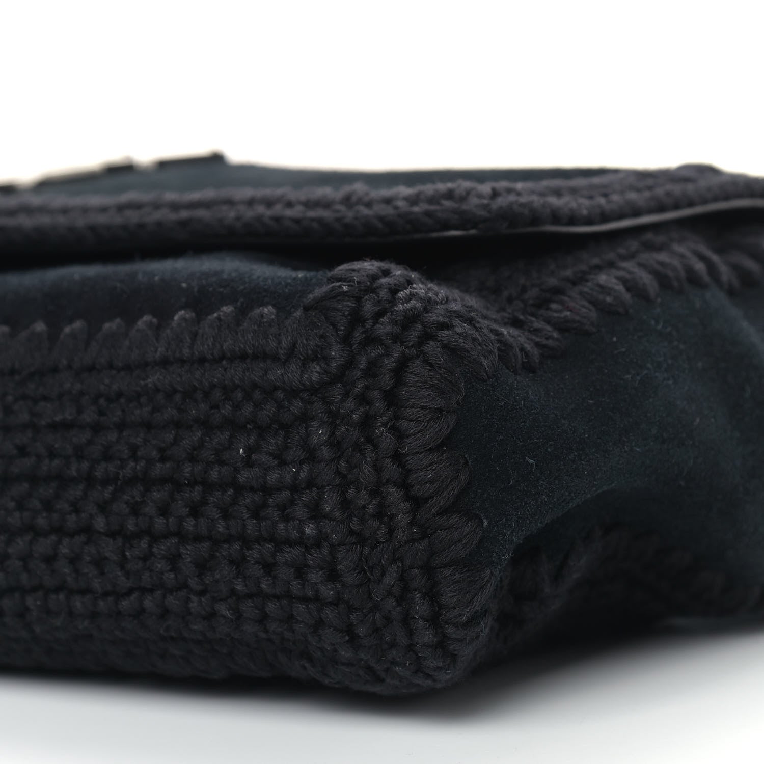 Saint Laurent Suede Monogram Medium Kate Whipstitch Shoulder Bag Black 9 of 10