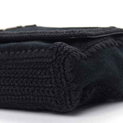 Saint Laurent Suede Monogram Medium Kate Whipstitch Shoulder Bag Black 9 of 10