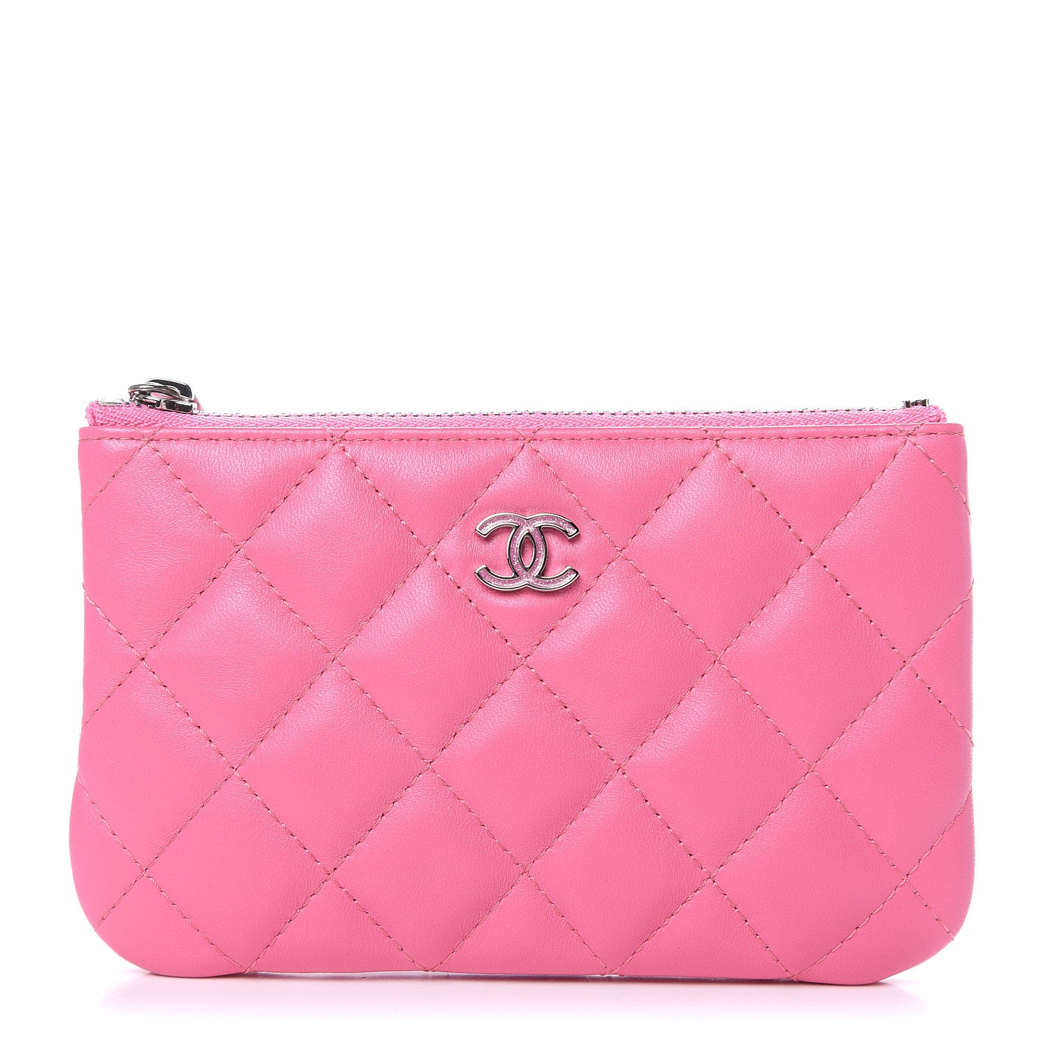 Chanel Lambskin Quilted Small Cosmetic Case Pink 1 of 8