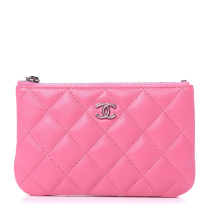 Chanel Lambskin Quilted Small Cosmetic Case Pink 1 of 8