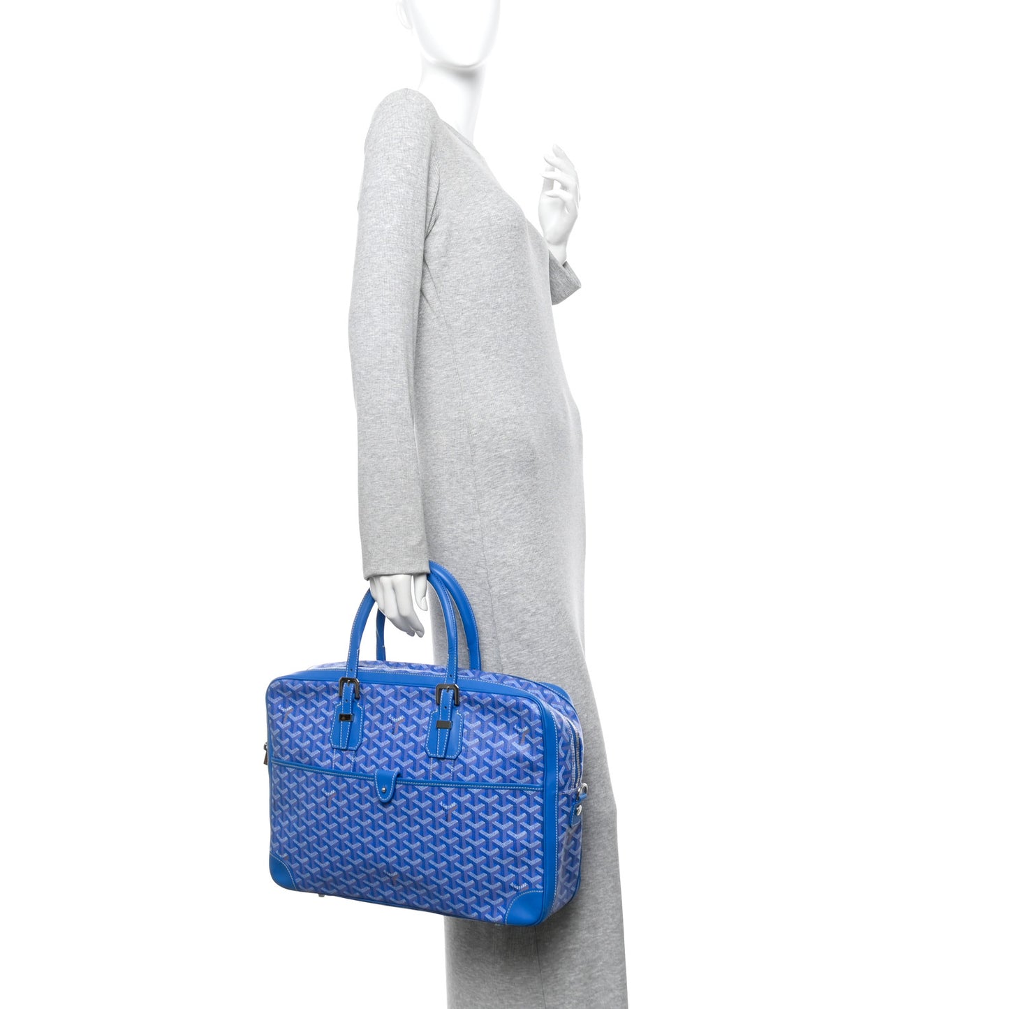 Goyardine Ambassade MM Briefcase Sky Blue
