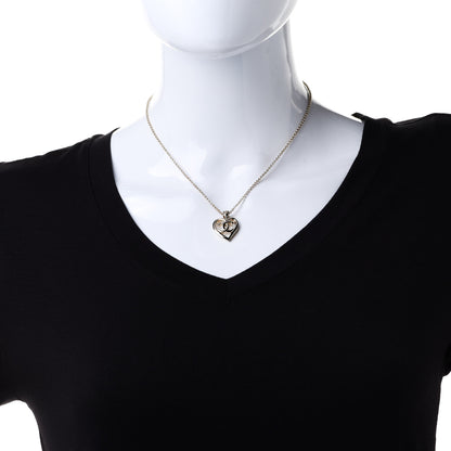 Chanel CC Heart Chain Pendant Necklace Gold 2 of 6