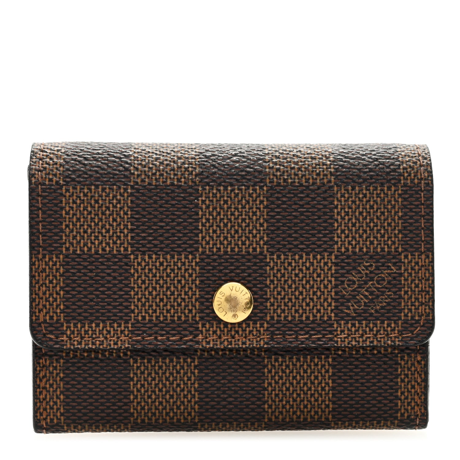Louis Vuitton Damier Ebene Porte-Monnaie Plat Coin Purse 1 of 6