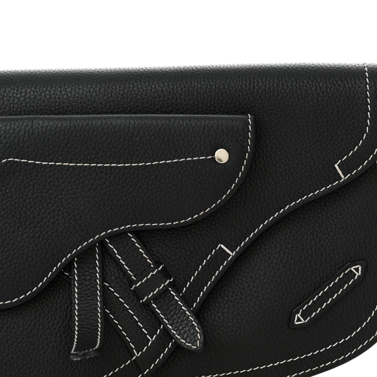 Christian Dior X KAWS Grained Calfskin Saddle Pouch Black 8 of 12