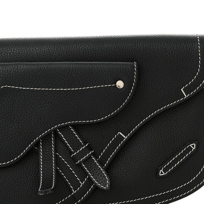 Christian Dior X KAWS Grained Calfskin Saddle Pouch Black 8 of 12