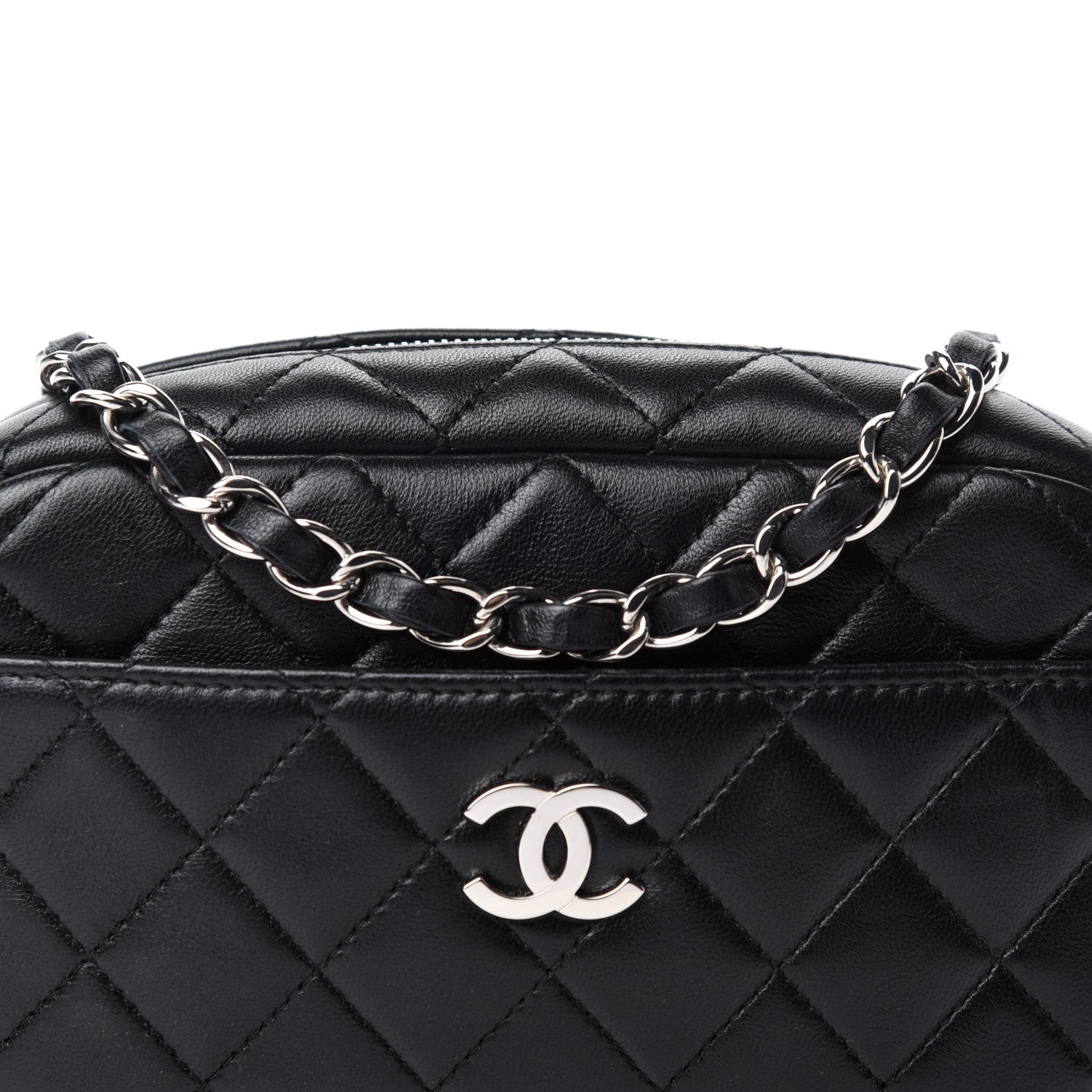 Chanel Lambskin Quilted Small Timeless Camera Case Black 10 of 10