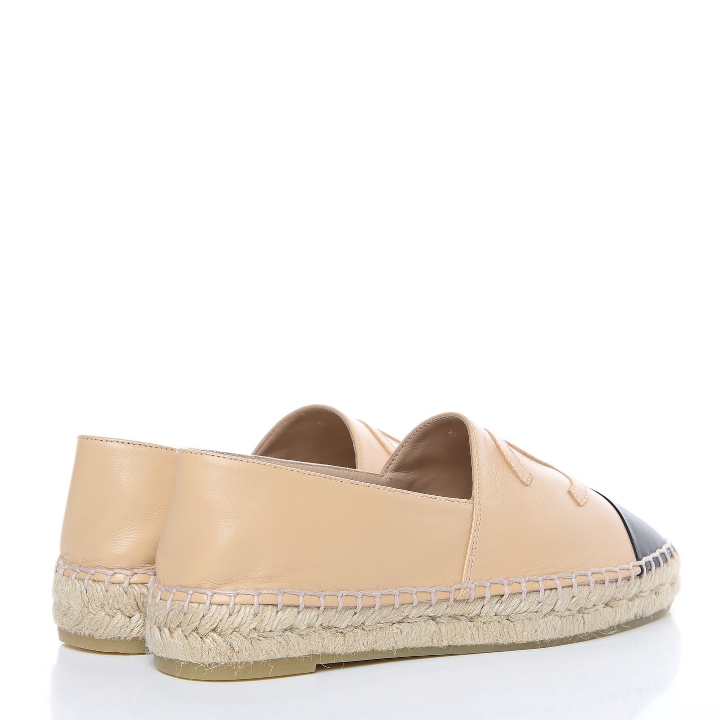 Lambskin CC Espadrilles 36 Beige Black