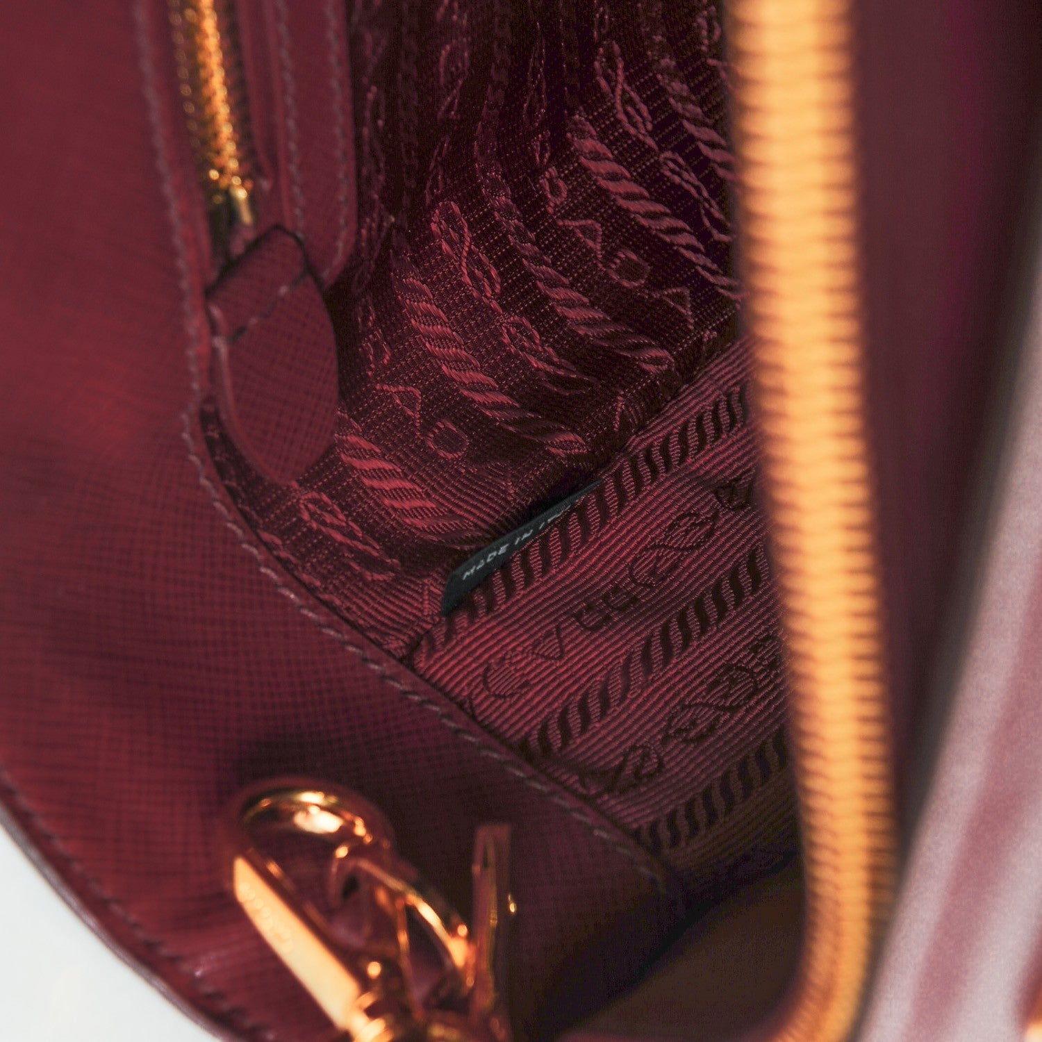 Prada Saffiano Lux Small Tote Cherry 7 of 8