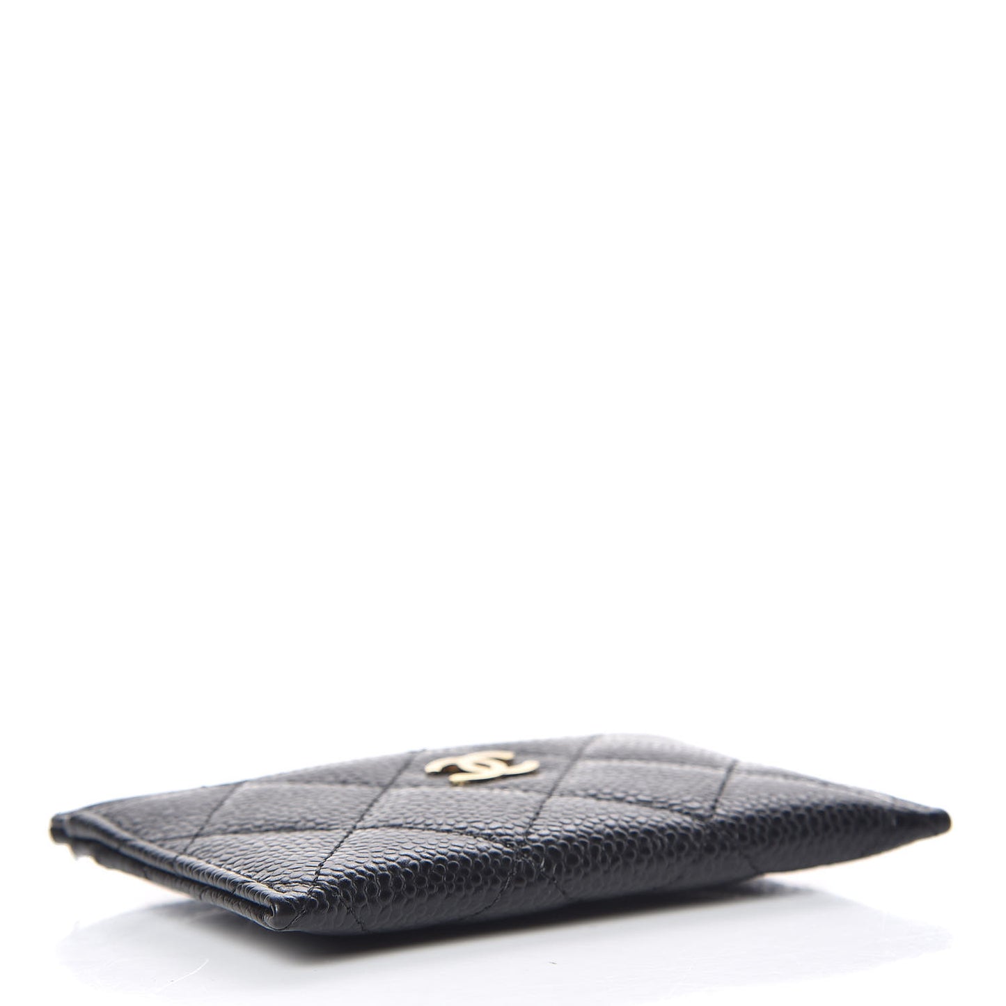 Caviar Quilted Card Holder Black