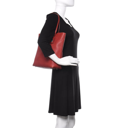 Fendi Calfskin Romano Selleria Tote Red 2 of 16