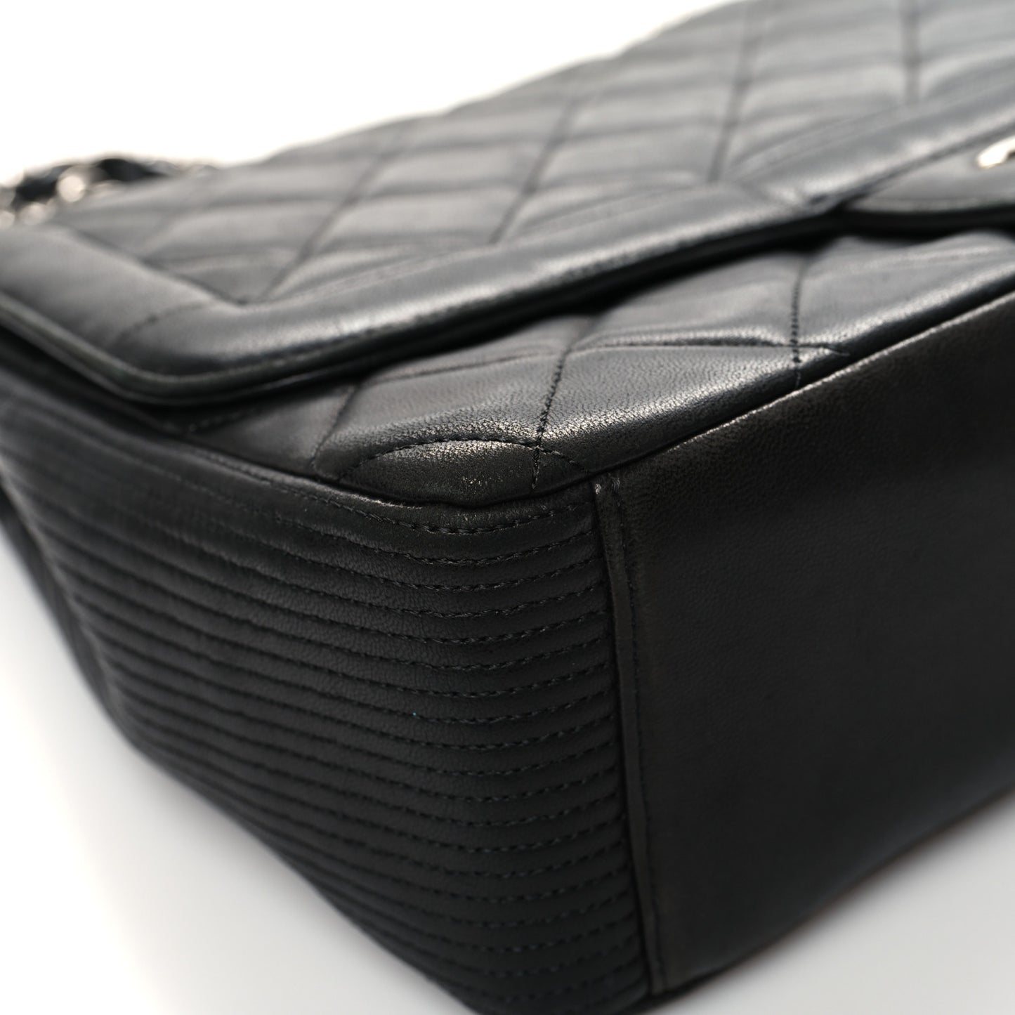 Lambskin Quilted Large Coco Rider Flap Black