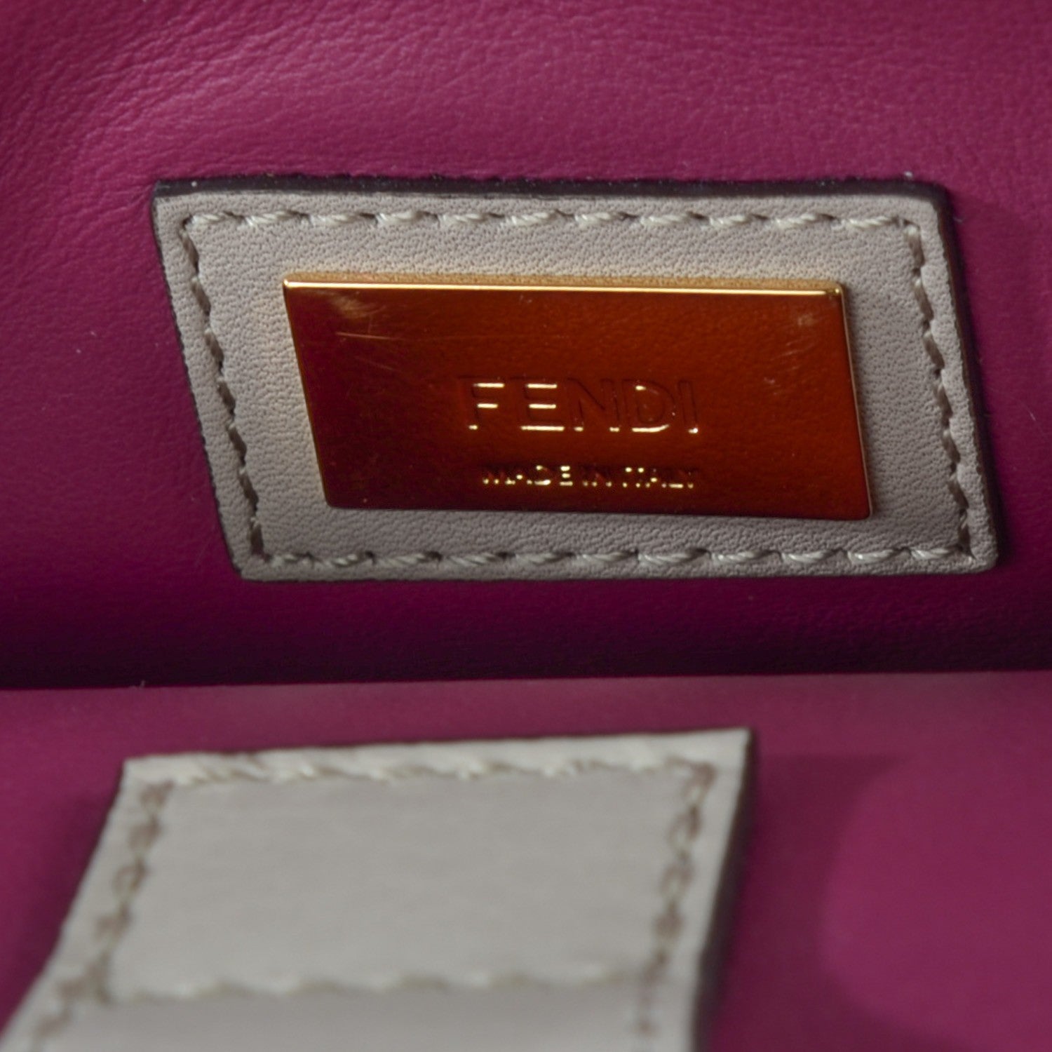 Fendi Vitello Dolce Century Petite 2Jours Tote Grigio Polvere Ciclamino 6 of 9