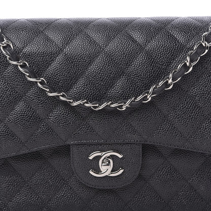 Chanel Caviar Quilted Jumbo Double Flap Black 12 of 12