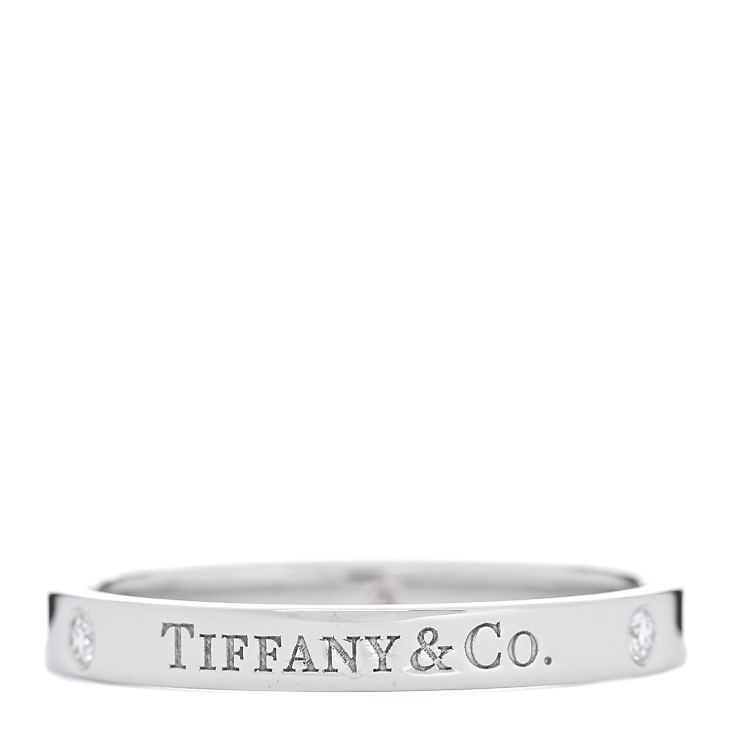 Platinum Diamond Logo Band Ring 63 10.5