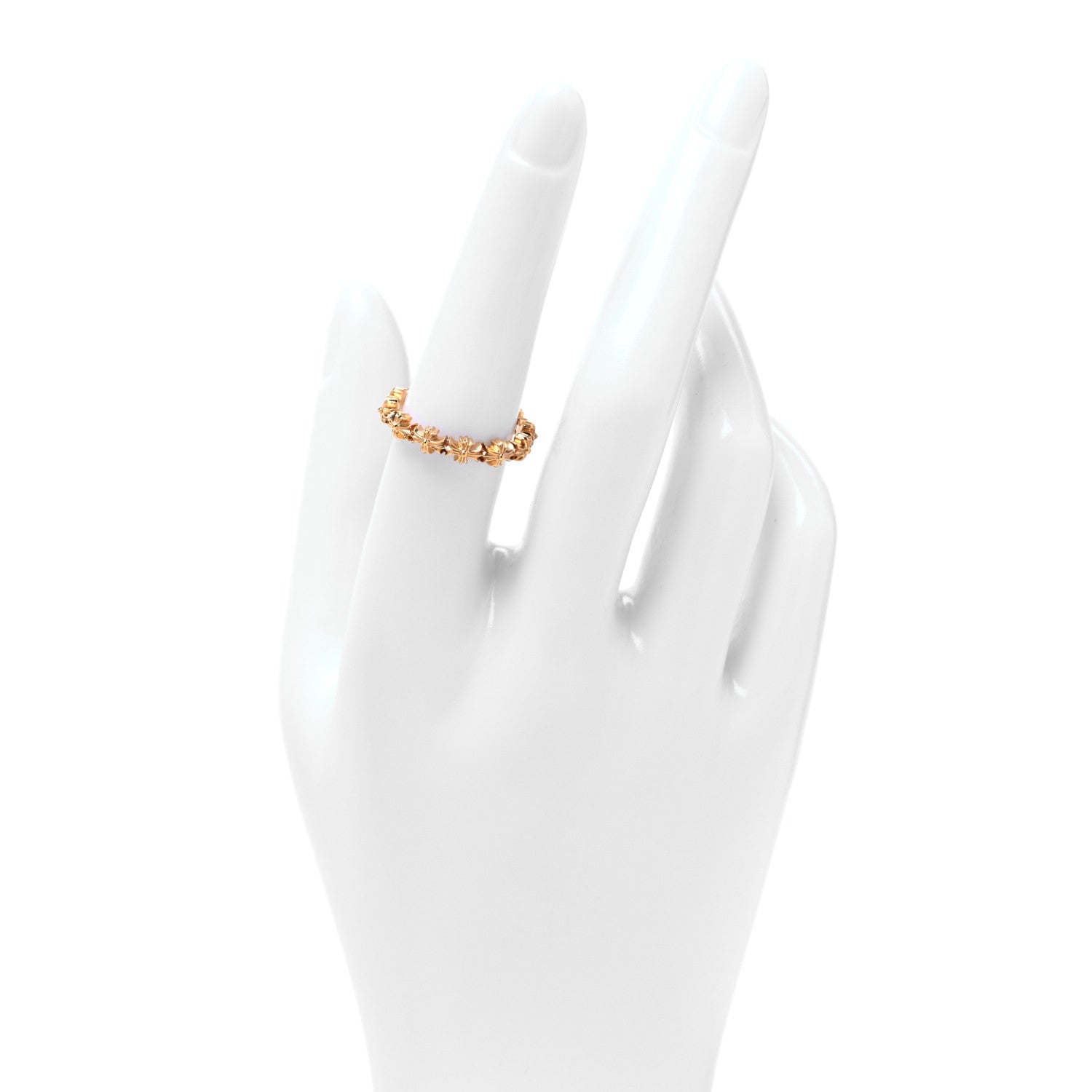 Chrome Hearts 22K Yellow Gold Tiny E CH Plus Band Ring 54 7 2 of 6